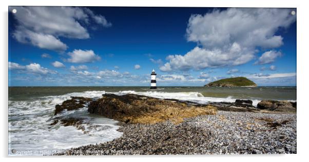 Trwyn Du Lighthouse and Puffin Island, Penmon Poin Acrylic by Heidi Stewart
