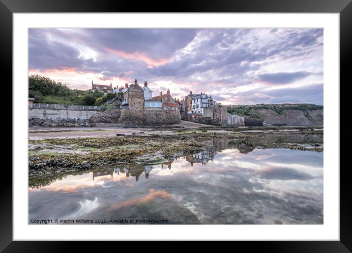 Sunset over Robin Hoods Bay, North Yorkshire Coast Framed Mounted Print by Martin Williams