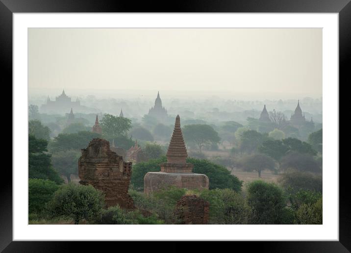 ASIA MYANMAR BAGAN TEMPLE PAGODA LANDSCAPE Framed Mounted Print by urs flueeler