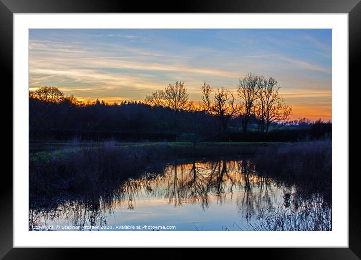 Sunset over the river Framed Mounted Print by Stephen Prosser