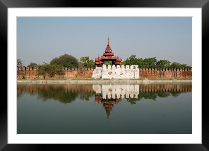 ASIA MYANMAR MANDALAY FORTRESS WALL Framed Mounted Print by urs flueeler