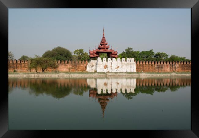 ASIA MYANMAR MANDALAY FORTRESS WALL Framed Print by urs flueeler