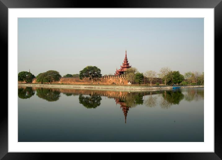 ASIA MYANMAR MANDALAY FORTRESS WALL Framed Mounted Print by urs flueeler