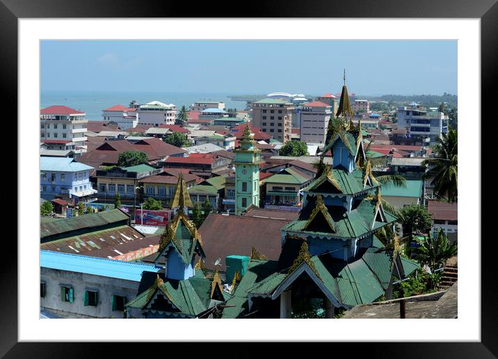 ASIA MYANMAR MYEIK CITY Framed Mounted Print by urs flueeler