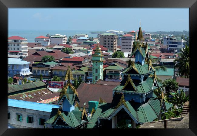 ASIA MYANMAR MYEIK CITY Framed Print by urs flueeler