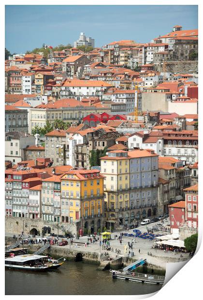 EUROPE PORTUGAL PORTO RIBEIRA OLD TOWN DOURO RIVER Print by urs flueeler