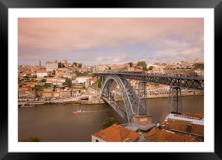EUROPE PORTUGAL PORTO RIBEIRA OLD TOWN DOURO RIVER Framed Mounted Print by urs flueeler