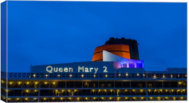 Queen Mary 2 at twilight Canvas Print by Jason Wells