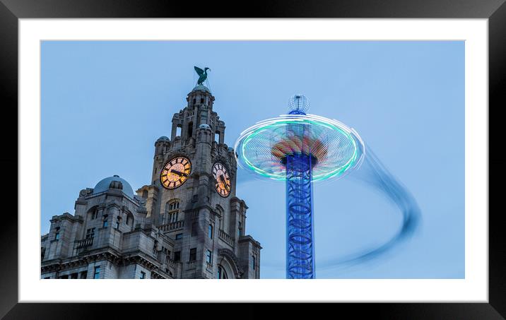 Spinning with the Liver Birds Framed Mounted Print by Jason Wells