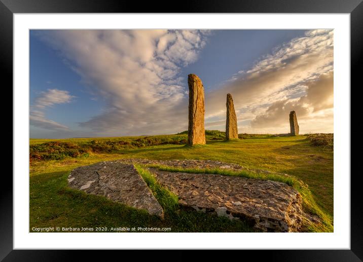 Ring of Brodgar Summer Skies Orkney  Scotland Framed Mounted Print by Barbara Jones