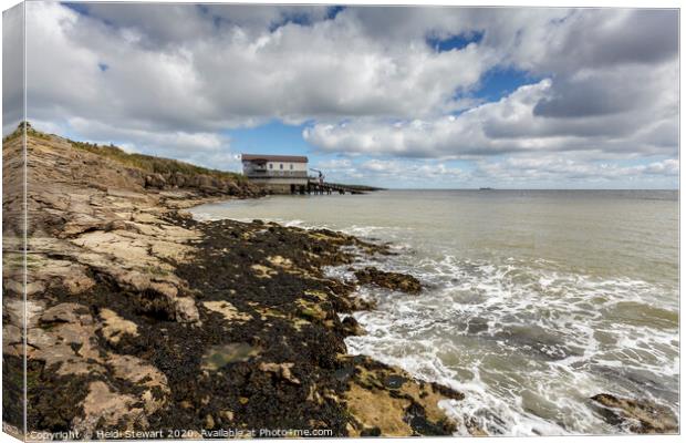 Moelfre RNLI lifeboat station on the Isle of Angle Canvas Print by Heidi Stewart