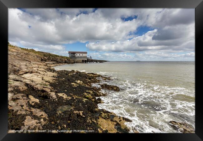 Moelfre RNLI lifeboat station on the Isle of Angle Framed Print by Heidi Stewart
