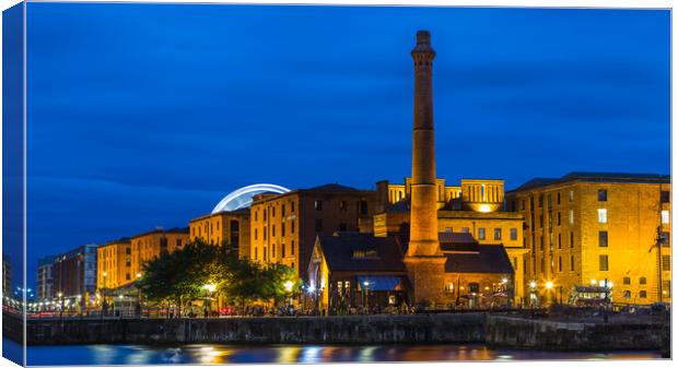 The Albert Dock during the blue hour Canvas Print by Jason Wells