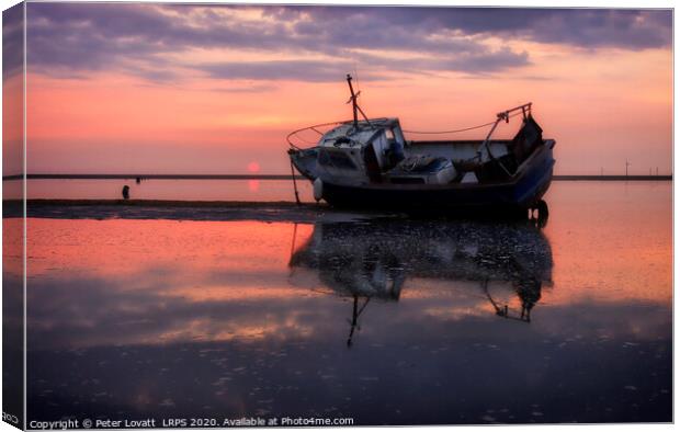 Sunset at Meols, Wirral Canvas Print by Peter Lovatt  LRPS