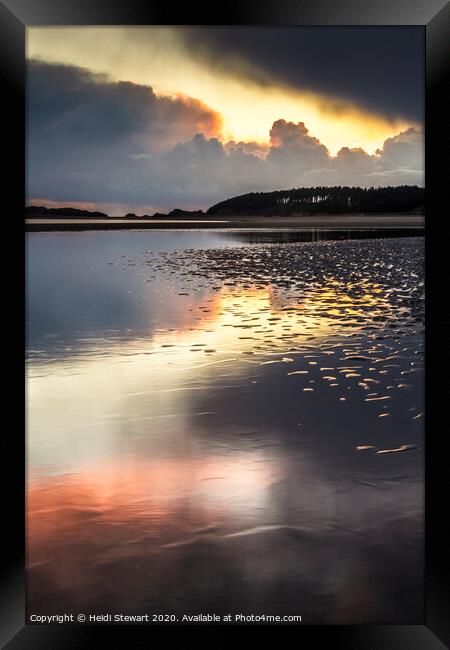 Newborough Beach Sunset Framed Print by Heidi Stewart