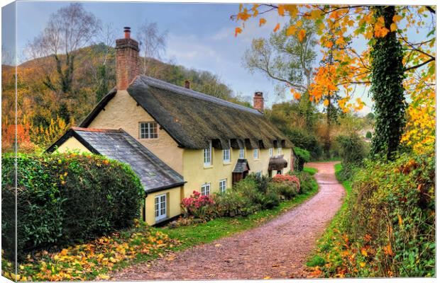 Exmoor Cottage Dunster Somerset Canvas Print by austin APPLEBY