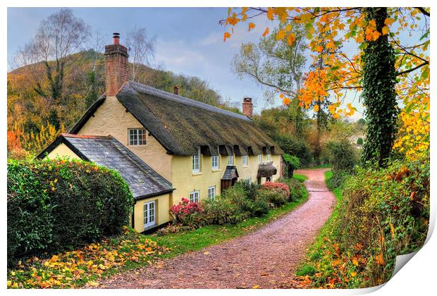 Exmoor Cottage Dunster Somerset Print by austin APPLEBY