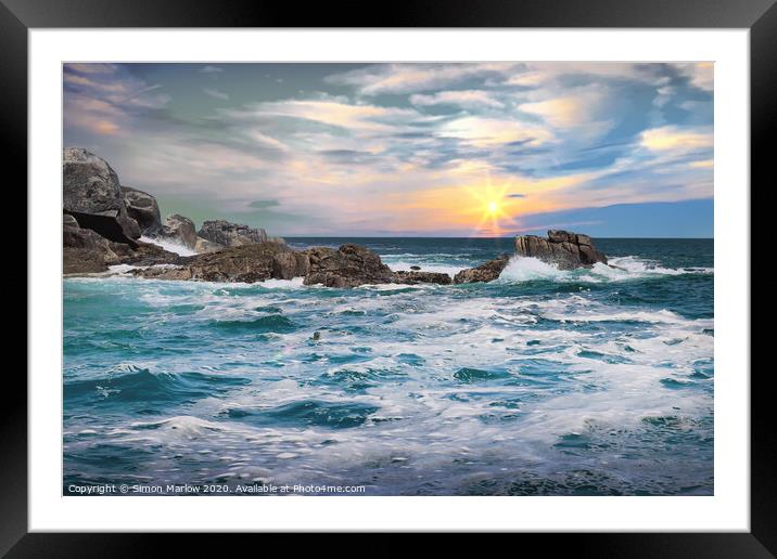 Rough Seas off St Mary's on the Isles of Scilly Framed Mounted Print by Simon Marlow