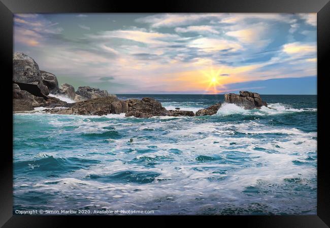 Rough Seas off St Mary's on the Isles of Scilly Framed Print by Simon Marlow