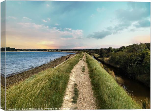 Nutbourne marshes and Cobnor Peninsula Canvas Print by Simon Marlow