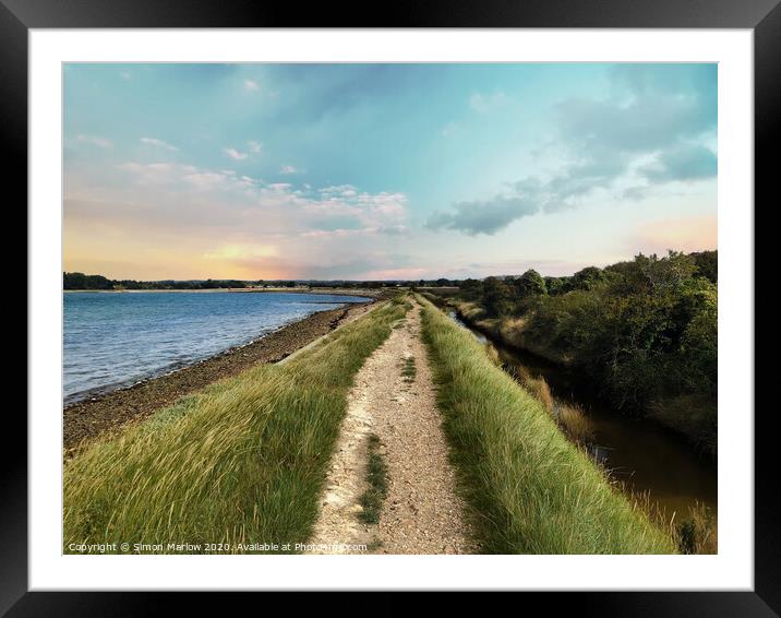 Nutbourne marshes and Cobnor Peninsula Framed Mounted Print by Simon Marlow