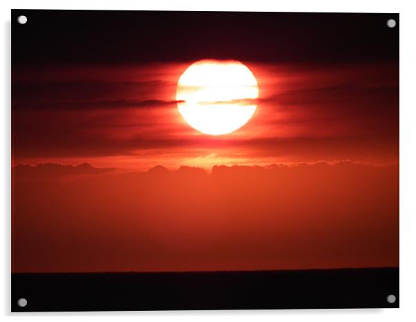 Cornish Sunset Acrylic by Jules Camfield
