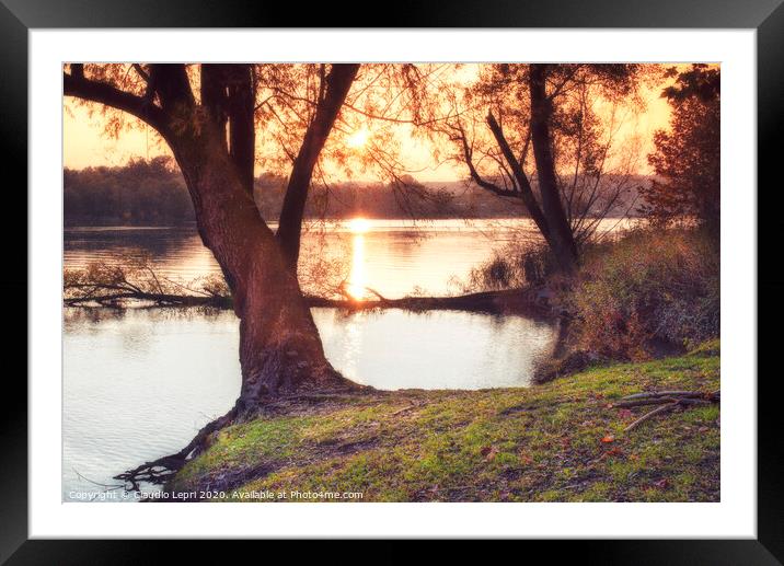 On the golden river Framed Mounted Print by Claudio Lepri