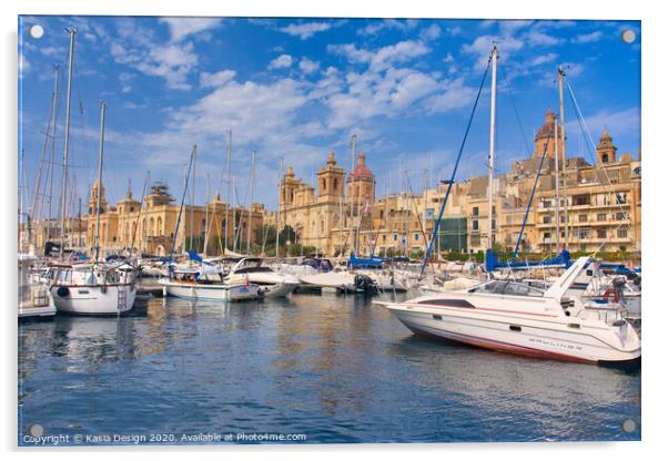 Malta: Vittoriosa Yachts and History Acrylic by Kasia Design