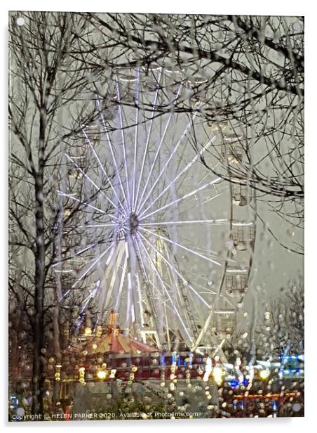 Festive Ferris Wheel and fairground fun throug the Acrylic by HELEN PARKER