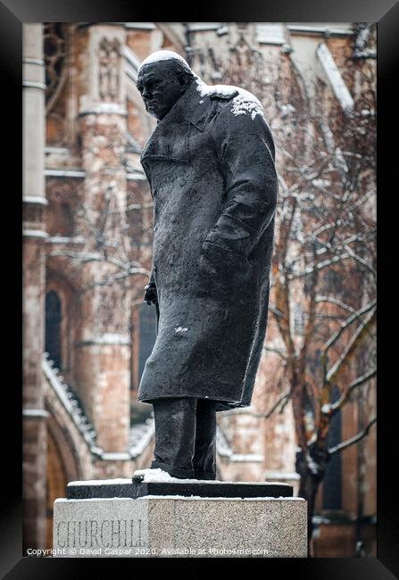 Churchill under snow Framed Print by David Caspar