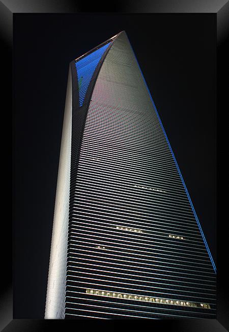Shanghai World Financial Centre at Night Framed Print by Phil Hall