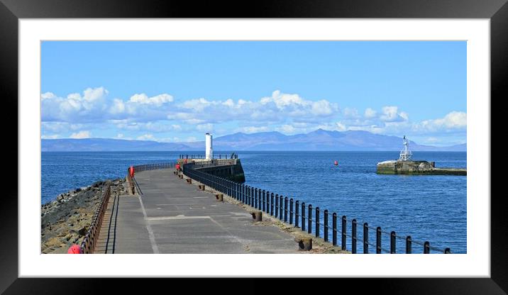 Ayr pier, a view to Arran Framed Mounted Print by Allan Durward Photography