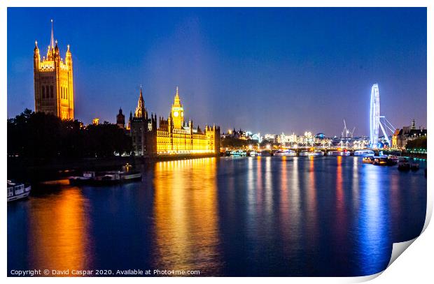 Thames by Night Print by David Caspar