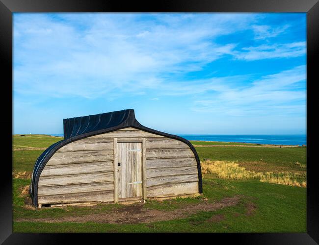 Lindisfarne Boat Shed. Framed Print by Tommy Dickson