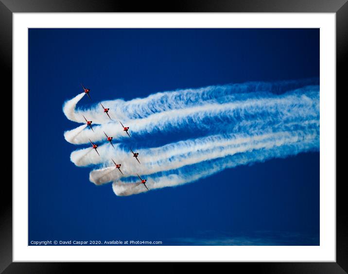 Sweeping Red Arrows Framed Mounted Print by David Caspar