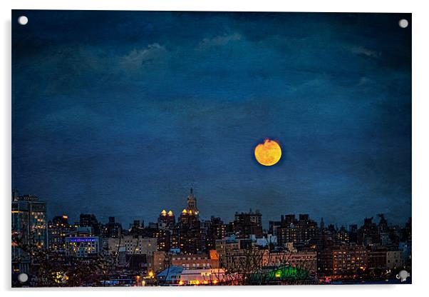 Manhattan Moonrise Acrylic by Chris Lord