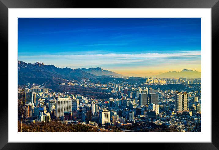 Seoul city view Framed Mounted Print by Ambir Tolang