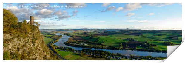 A panoramic image of Kinnoull Hill, looking North.  Print by Navin Mistry