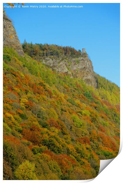 Autumn Colours, Kinnoull Hill, Perth Scotland Print by Navin Mistry