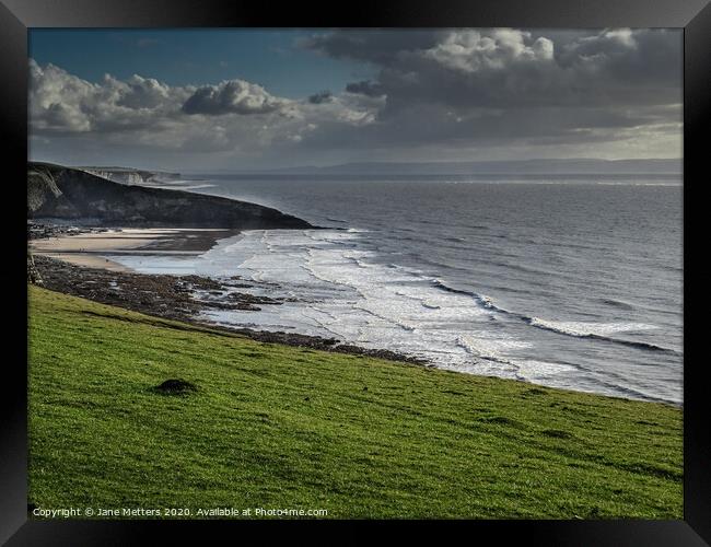 Dunraven Bay  Framed Print by Jane Metters