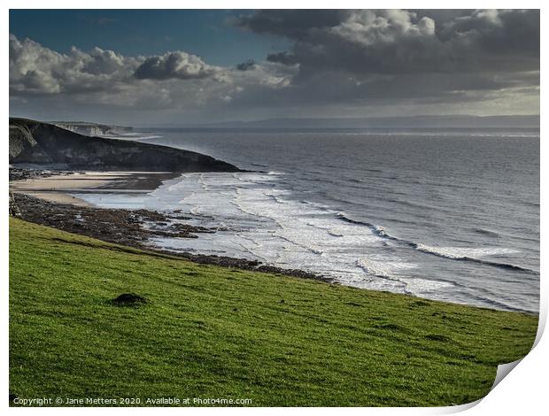 Dunraven Bay  Print by Jane Metters