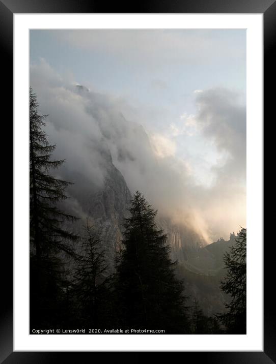 Dramatic sky over the mountains in the European Alps Framed Mounted Print by Lensw0rld 