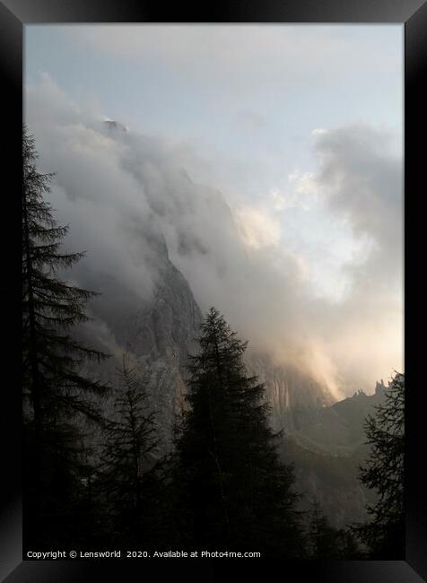 Dramatic sky over the mountains in the European Alps Framed Print by Lensw0rld 