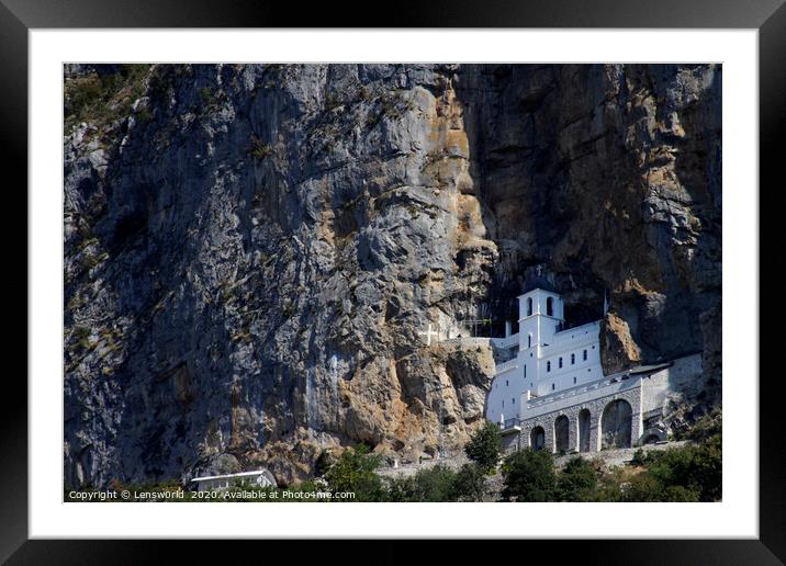 Monastery of Ostrog in Montenegro Framed Mounted Print by Lensw0rld 