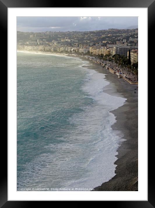 Sunrise over the coast in Nice, France Framed Mounted Print by Lensw0rld 