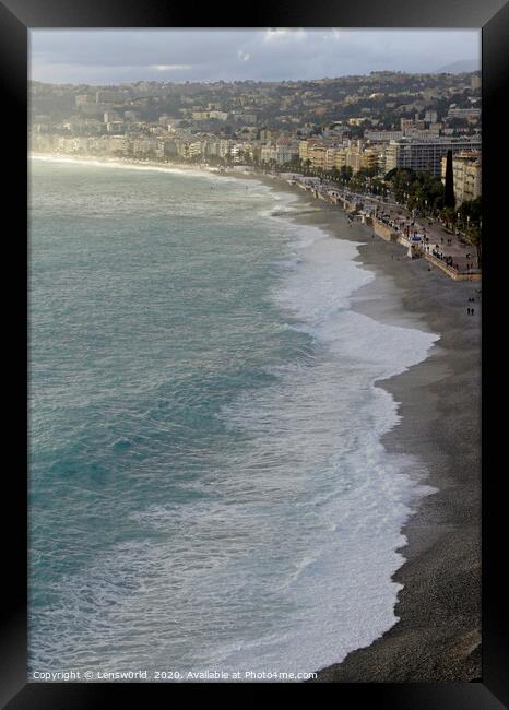Sunrise over the coast in Nice, France Framed Print by Lensw0rld 