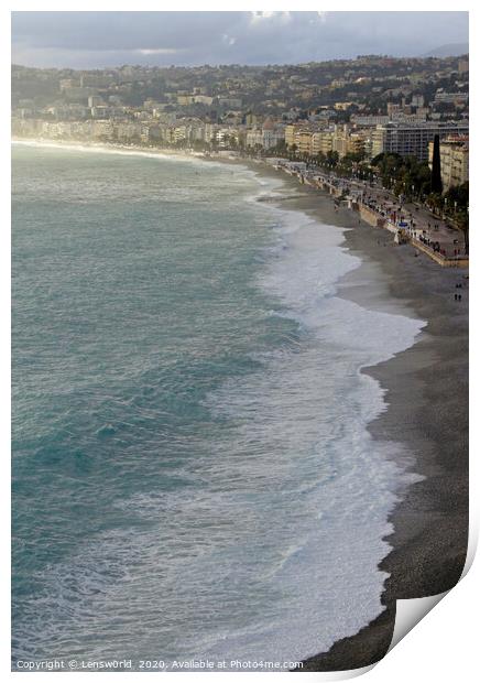 Sunrise over the coast in Nice, France Print by Lensw0rld 