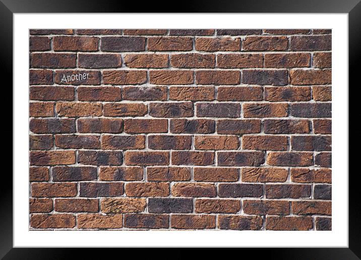 Another brick in the Wall Framed Mounted Print by Peter Elliott 