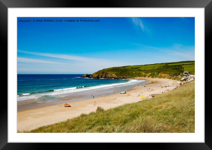 praa sands beach cornwall Framed Mounted Print by Kevin Britland