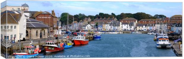 Weymouth Harbour Panoramic Canvas Print by Diana Mower